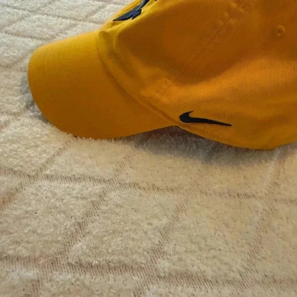 West Virginia Mountaineers Hat Cap Strap Back Yellow Performance Blue Logo WVU - Picture 6 of 8